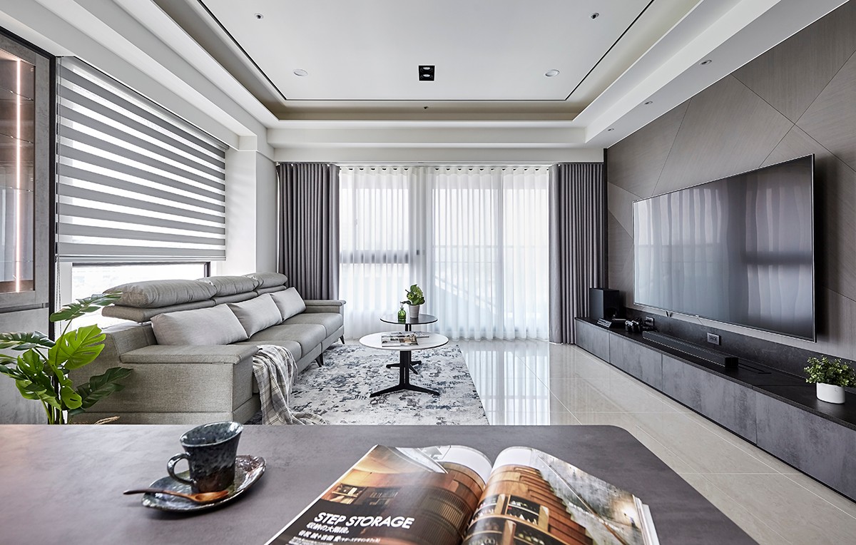 120平大三房輕奢風格裝修，色彩沉著內(nèi)斂