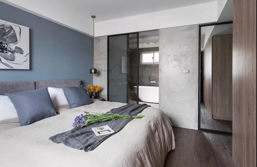 93㎡現(xiàn)代簡約風(fēng)格室內(nèi)裝修效果圖，陽臺落地窗太美了吧！