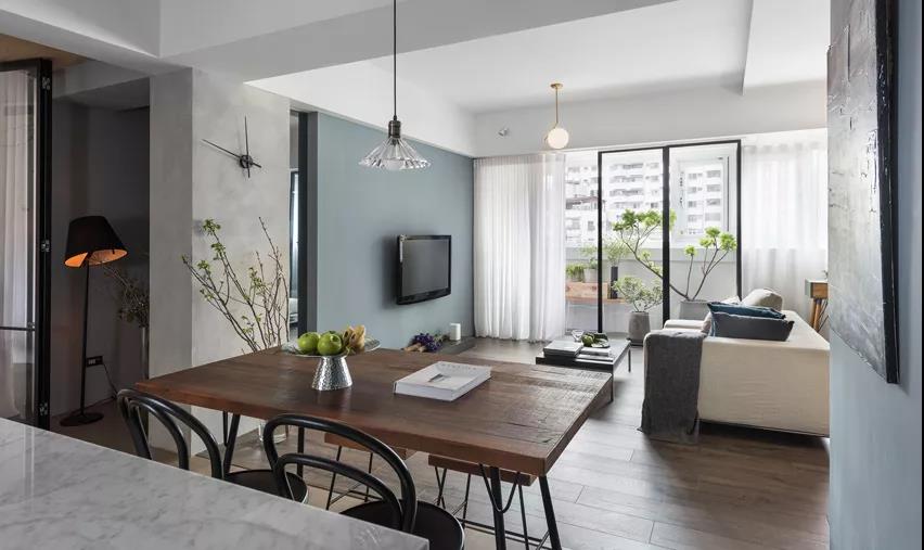 93㎡現(xiàn)代簡約風(fēng)格室內(nèi)裝修效果圖，陽臺落地窗太美了吧！