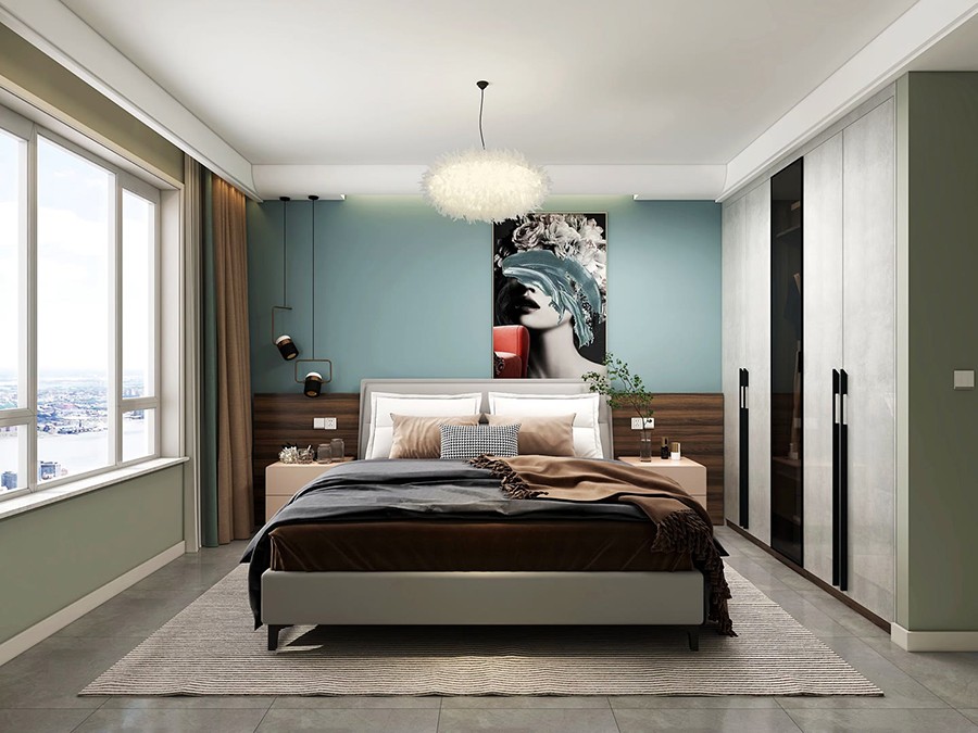 120平輕奢風三房裝修，輕奢風為主色調