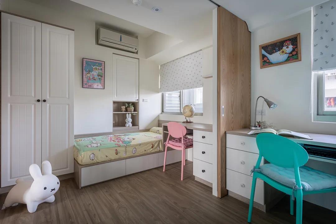 100㎡簡約北歐風格新房裝修案例，湖藍色清新美宅！