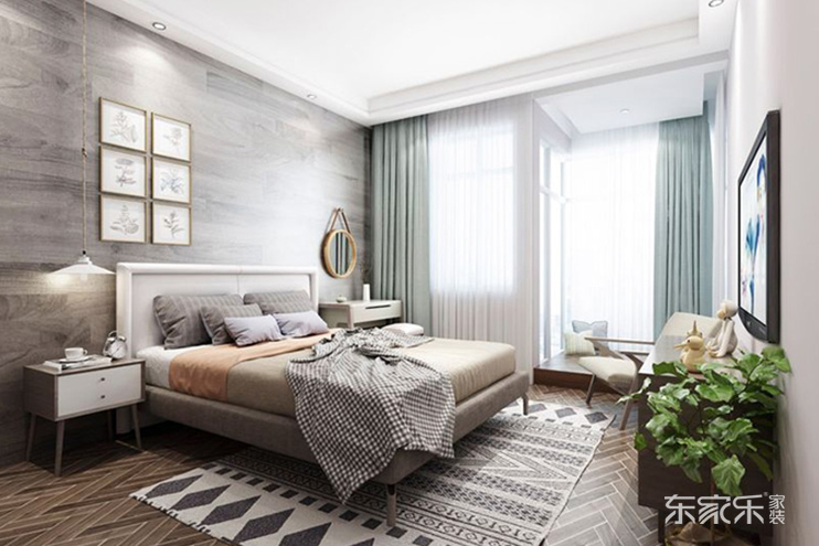 長沙恒大綠洲110平簡歐風格裝修案例