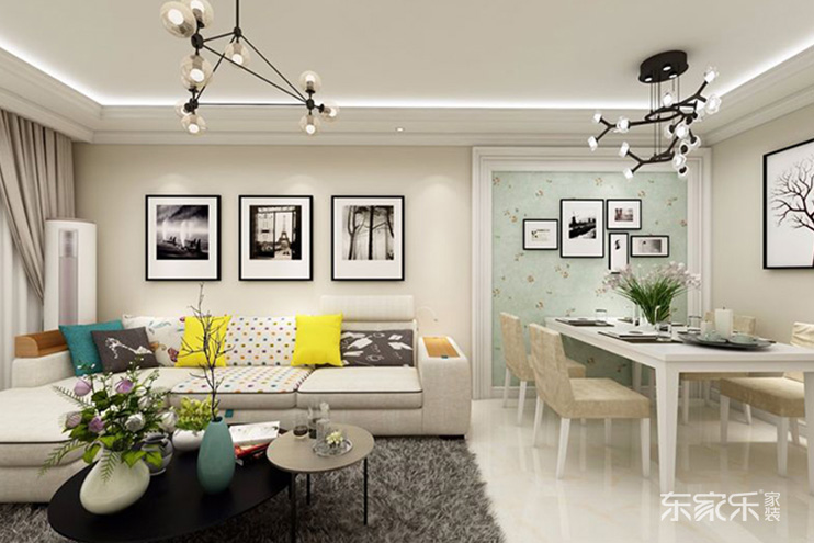 長沙恒大綠洲110平簡歐風格裝修案例