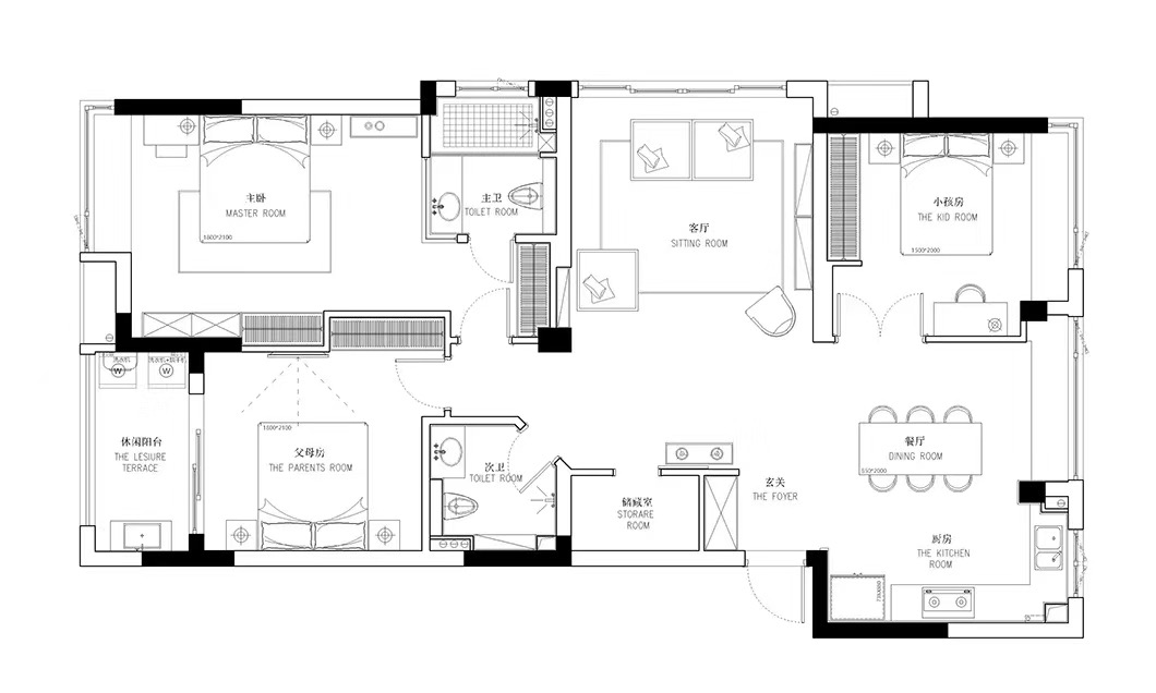長沙海倫春天132平米北歐風裝修效果圖