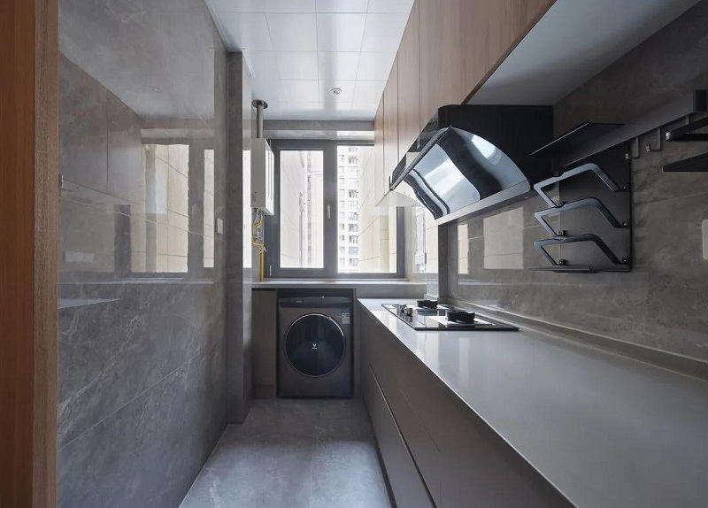 91平米二居室現代風，客餐廳吊頂一體設計，簡約大氣很耐看