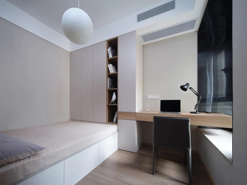 91平米二居室現代風，客餐廳吊頂一體設計，簡約大氣很耐看