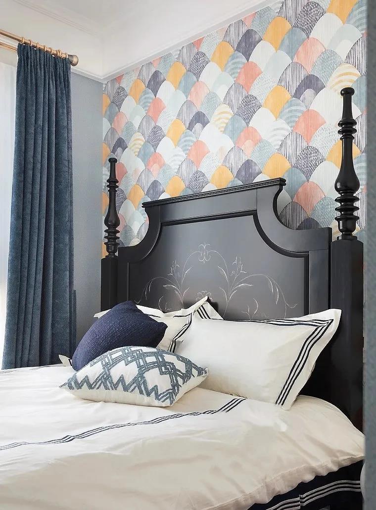 97㎡現代美式風格新房裝修，背景墻復古細膩！