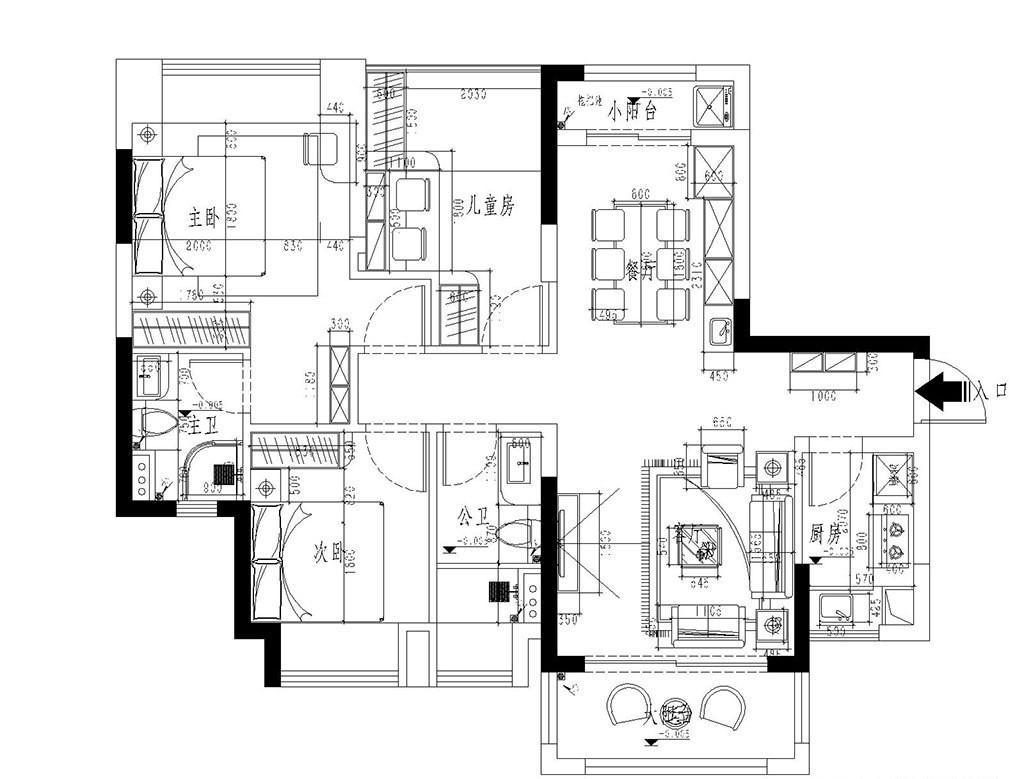120平現代裝修風格，保留現代的設計感